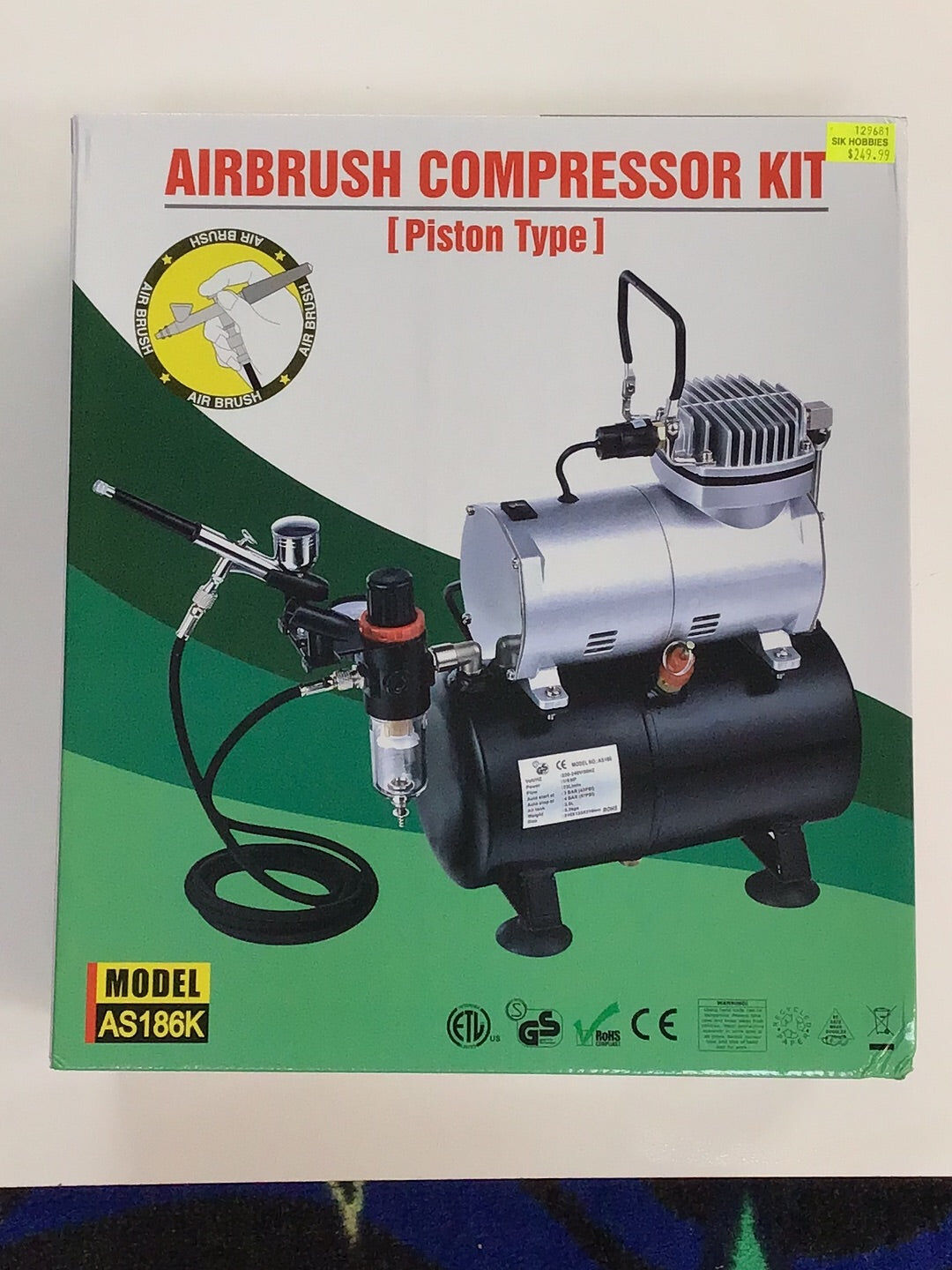 HSENG HS-AS186K AIR COMPRESSOR KIT (PISTON TYPE WITH HOLDING TANK ...