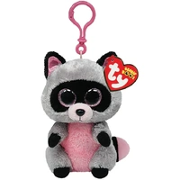 TY 33007 BEANIE BOOS ROCCO - GREY RACCOON PLUSH CLIP