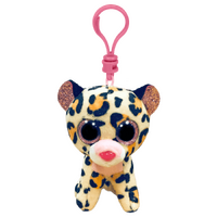 TY BEANIE BOOS LIVVIE LEOPARD BROWN/PINK CLIP