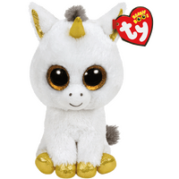 TY BEANIE BOOS PEGASUS WHITE UNICORN REGULAR