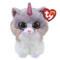 TY BEANIE BOOS REGULAR PLUSH ASHER CAT WITH HORN