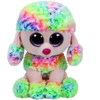 TY BEANIE BOOS RAINBOW THE MULTICOLOURED POODLE MEDIUM
