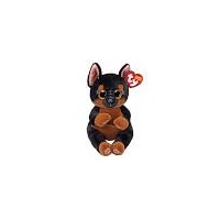 TY BEANIE BELLIES FRITZ BLACK AND TAN DOG REGULAR PLUSH