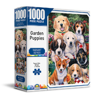 CROWN 018402 RADIANT SERIES GARDEN PUPPIES 1000PC JIGSAW PUZZLE