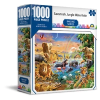 CROWN 018406 IMAGINE SERIES SAVANNAH JUNGLE WATERHOLE 1000PC JIGSAW PUZZLE