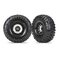 TRAXXAS 8172 TIRES AND WHEELS ASSEMBLED METHOD 105 2.2" BLACK CHROME BEADLOCK WHEELS CANYON TRAIL 5.3X2.5"