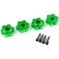 TRAXXAS 8956G WHEEL HUBS HEX ALUMINIUM GREEN ANODIZED 4 PACK 4 X 13MM SCREW PINS
