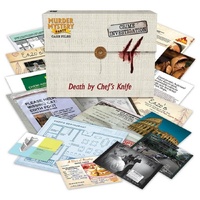 UNIVERSITY GAMES MURDER MYSTERY PARTY CASE FILES PUZZLES - DEATH BY CHEFS KNIFE BOARD GAME