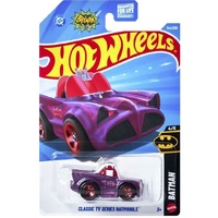 HOT WHEELS BASIC 144/250 - DC BATMAN SERIES - CLASSIC TV SERIES BATMOBILE 4 OF 5 DIECAST CAR LONG CARD