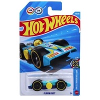 HOT WHEELS BASIC 135/250 - HW ALL DRIVERS WELCOME SERIES - FLIPPIN FAST 2 OF 5 DIECAST CAR LONG CARD