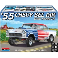 MONOGRAM 14519 55 CHEVY BEL AIR STREET MACHINE 2 IN 1 1/24  SCALE PLASTIC MODEL KIT