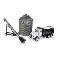 TOMY BIG ROADS PETERBLIT MODEL 367 1:32 SCALE STRAIGHT TRUCK WITH GRAINBOX, GRAIN BIN AND GRAIN AUGER