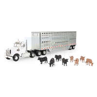 TOMY BIG ROADS 1/32 SCALE  FREIGHTLINER 122SD SEMI WITH CATTLE TRAILER