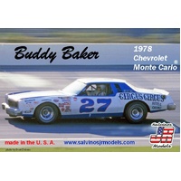 SALVINOS JR BBMC19780 BUDDY BAKER #27 1978 CHEVROLET MONTE CARLO 1:25 PLASTIC MODEL KIT