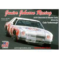 SALVINOS 14213 J R JJMC1974B JUNIOR JOHNSON RACING #11 CHEVY MONTE CARLO DRIVEN BY CALE YARBOROUGH 1:25 PLASTIC MODEL CAR KIT