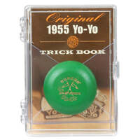 DUNCAN VINTAGE WOODEN CROSSED FLAGS TOURNAMENT 1955 YOYO IN COLOUR GREEN
