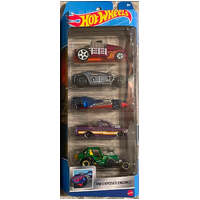 HOT WHEELS 1806 HW EXPOSED ENGINES DIECAST CAR 5 PACK - CUSTOM '72 CHEVY "LUV" - CRATE RACER - '42 WILLYS MB JEEP - LETHAL DIESEL - TWIN MILL III