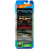HOT WHEELS 1806 HW REMOTE ADVENTURES DIECAST CAR 5 PACK - OFF DUTY - 75 FORD F-150 - 21 FORD BRONCO - HYPER ROCKER - '19 CHEVY SILVERADO TRAIL BOSS LT