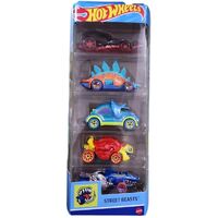 HOT WHEELS 1806 HW STREET BEASTS DIECAST CAR 5 PACK - SCORPEDO - MOTORSAURUS - HW TRICERA-TRUCK - TURTOSHELL - SHARKRUISER