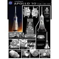DRAGON 11003 APOLLO 10 CSM + LM + LES 1:72 PLASTIC MODEL KIT