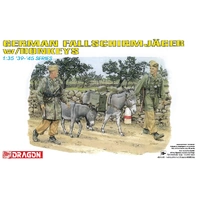 DRAGON 6077 GERMAN FALLSCHIRMJAGER WITH DONKEYS 1:35 PLASTIC MODEL KIT