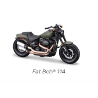 MAISTO HARLEY DAVIDSON FAT BOB 114 GREEN, SERIES 42, 1/18 SCALE DIECAST MOTORBIKE - 31360