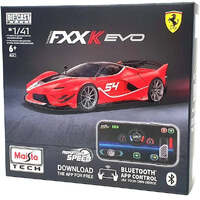 MAISTO TECH 82650 FERRARI FXXK EVO BLUETOOTH APP CONTROL 1/41 SCALE METAL DIE-CAST CAR