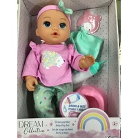 GIGO DREAM COLLECTION DRINK & WET BABY PLAY SET 12 INCH DOLL IN PINK TOP