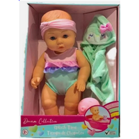 GIGO DREAM COLLECTION 24129 SPLASH TIME 12 INCH DOLL PLAYSET WITH GREEN TOWEL ROBE