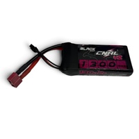 CNHL 1301302BKT BLACK SERIES 1300MAH 7.4V 2S 130C LIPO BATTERY WITH T/DEANS PLUG