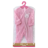 FASHION BOUTIQUE DOLLS WORLD OUTFITS - PINK WITH STRIPES AND RABBIT SUITABLE FOR DOLLS UP TO 41CM
