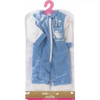 FASHION BOUTIQUE DOLLS WORLD OUTFITS - BLUE AND WHITE WITH WINDMILLS AND LITTLE SHEEP SUITABLE FOR DOLLS UP TO 46CM