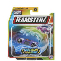 HTI TEAMSTERZ COLOUR CHANGE DIECAST TOY CAR (PURPLE WITH WHITE STRIPES)