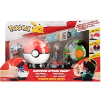 POKEMON SURPRISE ATTACK POKE BALL BATTLE GAME - GIBLE AND POKEBALL VS DEINO AND DUSK BALL