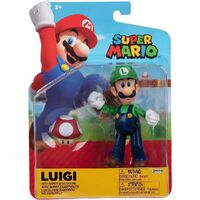 SUPER LUIGI WITH SUPER MUSHROOM 11 POINTS OF ARTICULATION 4 INCH FIGURE