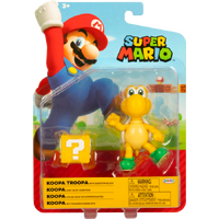SUPER MARIO KOOPA TROOPA WITH QUESTION BLOCK 11 POINTS OF ARTICULATION 4 INCH FIGURE