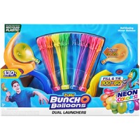 ZURU BUNCH-O-BALLOONS DUAL LAUNCHERS FILL AND TIE 100 NEON WATER BALLOONS IN 60 SECONDS