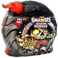 ZURU SMASHERS MONSTER WHEELS PLAYSET BUILD CRASH SMASH WITH OVER 25 MONSTER TRUCK SURPRISES INSIDE  - RED