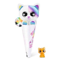 ZURU COCO SURPRISE CONES RAINBOW COLLECTION FLORO THE WHITE RAINBOW CAT PLUSH