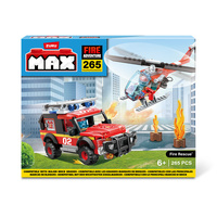 ZURU MAX BUILD CONSTRUCTION CITY FIRE RESCUE BUILDING BLOCK PLAYSET 265 PC
