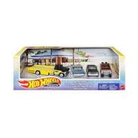 HOT WHEELS PREMIUM HORIZON HAULER DIECAST COLLECTOR SET - 1978 DODGE LIL RED EXPRESS TRUCK - CUSTOM 62 CHEVY PICKUP - TEXAS DRIVE EM - 4PC