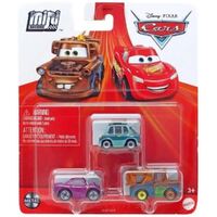 DISNEY PIXAR CARS MINI RACERS 3 PACK INCLUDES PROFESSOR Z - MATER - HOLLEY SHIFTWELL DIECAST METAL CARS
