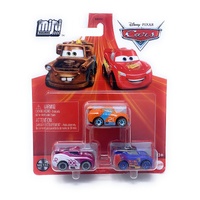 DISNEY PIXAR CARS MINI RACERS 3 PACK INCLUDES RYAN INSIDE LANEY - BARRY DEPEDAL - FLIP DOVER DIECAST METAL CARS