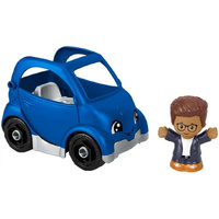 FISHER PRICE LITTLE PEOPLE BLUE CAR WITH FIGURE