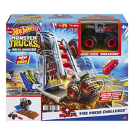HOT WHEELS MONSTER TRUCKS ARENA SMASHERS BONE SHAKER TIRE PRESS CHALLENGE CHALLENGE PLAYSET