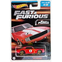 HOT WHEELS FAST AND FURIOUS HNT14 69 CAMARO - 4 OF 10 DIECAST CAR