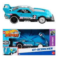 HOT WHEELS  PULL-BACK SPEEDERS HPR70 - #4 OF 4 MODIFIED SERIES GT-SCORCHER BLUE DIECAST VEHICLE