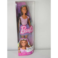 BARBIE FASHIONISTAS AMERICAN FOUNDATION FOR THE BLIND DOLL 228 BROWN HAIR WITH PINK TSHIRT AND PURPLE SKIRT