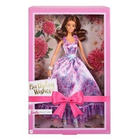 BARBIE SIGNATURE BIRTHDAY WISHES 2024 BROWN HAIR WITH PURPLE FLORAL DRESS COLLECTOR DOLL