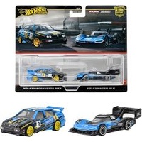 HOT WHEELS PREMIUM CAR CULTURE VOLKSWAGEN JETTA MK3 AND VOLKSWAGEN ID R METAL DIECAST CAR 2 PIECES